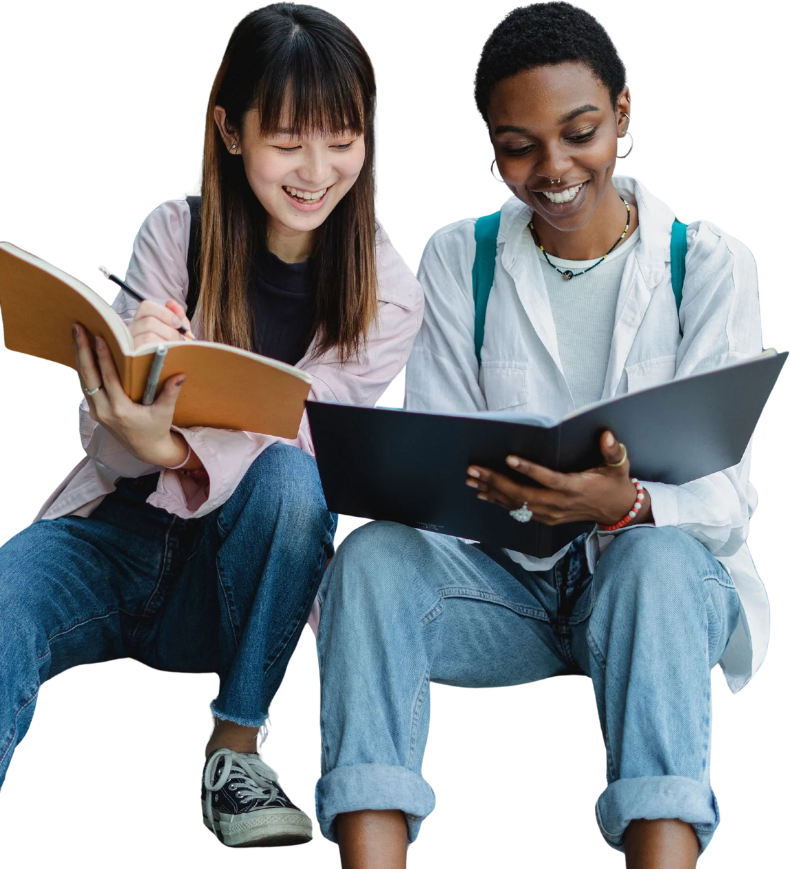 Two students collaborating on their studies